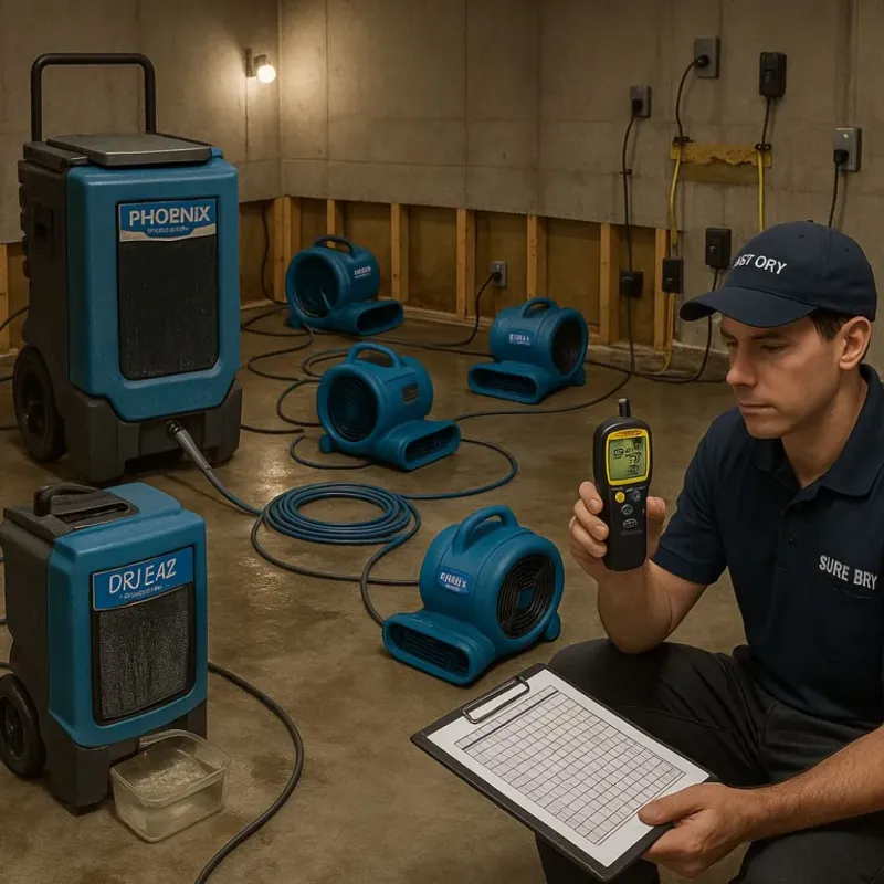 Structural Drying and Dehumidification process in Copeland, OK